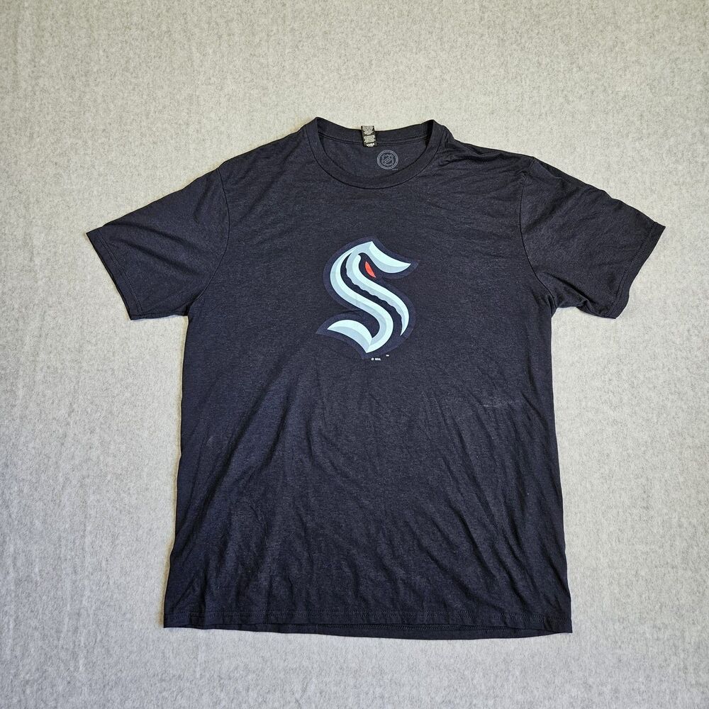 Seattle Kraken NHL Hockey T-Shirt Mens XL Next Level Apparel Heather Navy Blue
